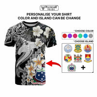 Custom Hawaii Tropical T Shirt Hammerhead Shark and Coat of Arm Polynesian Island CTM09 - Polynesian Pride
