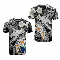 Custom Hawaii Tropical T Shirt Hammerhead Shark and Coat of Arm Polynesian Island