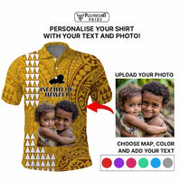 Custom Island of Hawaii Polo Shirt Kakau Mixed Polynesian Tribal