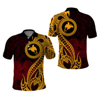 Custom Provinces of Papua New Guinea Polo Shirt Bird of Paradise Polynesian Tribal - Polynesian Pride
