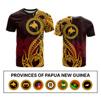 Custom Provinces of Papua New Guinea T Shirt Bird of Paradise Polynesian Tribal CTM09 Multicolor - Polynesian Pride