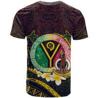 Custom Photo Vanuatu Provinces T Shirt Coat Of Arms Mix Flag - Polynesian Pride