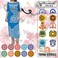 Custom Tonga Schools Puletasi Tongan Schools Logo With Ngatu Pattern