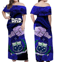 Fathers Day Polynesian Islands Matching Dress and Hawaiian Shirt Dad Ou Te Alofa Ia Te Oe Tama Blue LT9 - Polynesian Pride