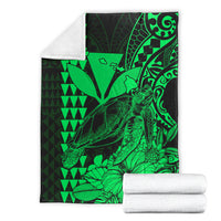 Hawaii Sea Turtle Blanket Polynesia Kakau with Kanaka Maoli Green LT9 - Polynesian Pride