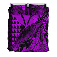 Hawaii Sea Turtle Bedding Set Polynesia Kakau with Kanaka Maoli Purple LT9 - Polynesian Pride