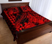 Hawaii Sea Turtle Quilt Bed Set Polynesia Kakau with Kanaka Maoli Red LT9 - Polynesian Pride
