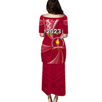 Personalised Tonga Beulah College Puletasi Dress Class Of Year Tongan Ngatu Pattern LT14 - Polynesian Pride