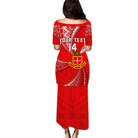 Personalised Tonga College Alete Puletasi Dress Kolisi Tonga Ngatu Pattern LT14 - Polynesian Pride