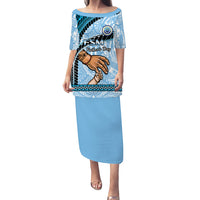 Polynesian Pride Father Day FSM Puletasi Dress Federated States of Micronesia I Love You Dad LT14 Long Dress Blue - Polynesian Pride