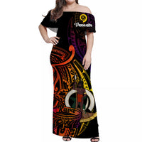 Personalised Vanuatu Kava Bowl Matching Hawaiian Shirt and Dress Polynesian Gradient LT14 No Shirt Reggae - Polynesian Pride