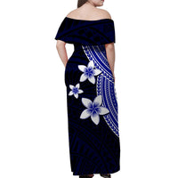 Polynesian Matching Dress and Hawaiian Shirt with Plumeria Flower Blue LT6 - Polynesian Pride