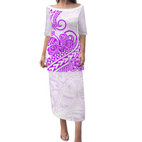 Polynesian Tribal Tattoo Retro Puletasi Dress Purple Screen Color LT9 - Polynesian Pride