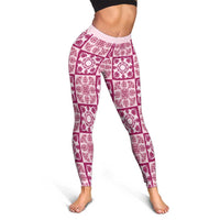 Akala Palaka Quilt Hawaii Leggings Hawaiian Tropical Monstera Sea Turtle