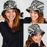 Aloha Hawaii Kalo Pikake Lei Bucket Hat Chest Tattoo Black Hawaiian Pattern