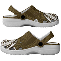 Aloha Hawaii Kalo Pikake Lei Clogs Shoes Chest Tattoo Gold Hawaiian Pattern