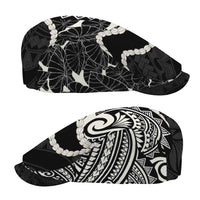 Aloha Hawaii Kalo Pikake Lei Jeff Hat Chest Tattoo Black Hawaiian Pattern