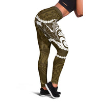 Aloha Hawaii Kalo Pikake Lei Leggings Chest Tattoo Gold Hawaiian Pattern
