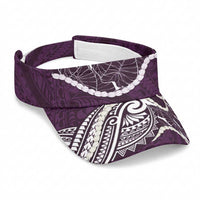 Aloha Hawaii Kalo Pikake Lei Sun Visor Cap Chest Tattoo Purple Hawaiian Pattern