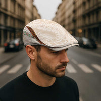 Aloha Hawaii Mikioi Lei Jeff Hat Beige Tropical Flower Pattern - Polynesian Pride