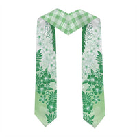 Aloha Hawaii Palaka Graduation Stole Green Plumeria Lei