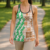 Aloha Hawaii Palaka Tuberose Lei Hollow Tank Top Hawaiian Quilt Seamless Style - Polynesian Pride