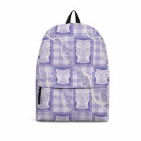 Aloha Hawaii Tiki Palaka Motifs Backpack Honohono Lei Purple Elegant Vibes LT14 Purple - Polynesian Pride