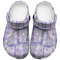 Aloha Hawaii Tiki Palaka Motifs Clogs Shoes Honohono Lei Purple Elegant Vibes LT14 Purple - Polynesian Pride