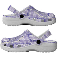 Aloha Hawaii Tiki Palaka Motifs Clogs Shoes Honohono Lei Purple Elegant Vibes LT14 - Polynesian Pride