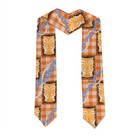 Aloha Hawaii Tiki Palaka Motifs Graduation Stole Honohono Lei Orange Elegant Vibes LT14 - Polynesian Pride