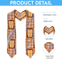 Aloha Hawaii Tiki Palaka Motifs Graduation Stole Honohono Lei Orange Elegant Vibes LT14 - Polynesian Pride