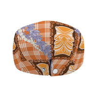 Aloha Hawaii Tiki Palaka Motifs Jeff Hat Honohono Lei Orange Elegant Vibes LT14 - Polynesian Pride