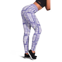 Aloha Hawaii Tiki Palaka Motifs Leggings Honohono Lei Purple Elegant Vibes LT14 - Polynesian Pride