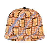 Aloha Hawaii Tiki Palaka Motifs Snapback Cap Honohono Lei Orange Elegant Vibes LT14 One Size Orange - Polynesian Pride