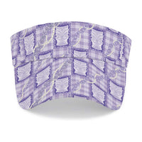 Aloha Hawaii Tiki Palaka Motifs Sun Visor Cap Honohono Lei Purple Elegant Vibes LT14 - Polynesian Pride