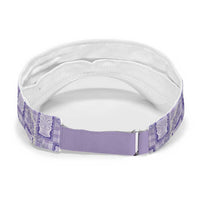 Aloha Hawaii Tiki Palaka Motifs Sun Visor Cap Honohono Lei Purple Elegant Vibes LT14 - Polynesian Pride