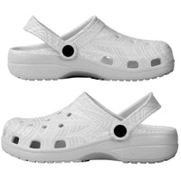 American Samoa Clogs Shoes Tribal Tattoo with Eagle White LT03
