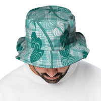 Anthurium Pikake Ti Leaf Palaka Bucket Hat Turquoise Version