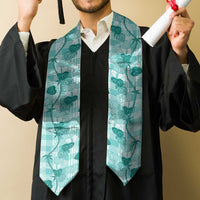 Anthurium Pikake Ti Leaf Palaka Graduation Stole Turquoise Version