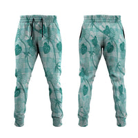 Anthurium Pikake Ti Leaf Palaka Jogger Pants Turquoise Version