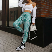 Anthurium Pikake Ti Leaf Palaka Jogger Pants Turquoise Version