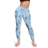 Anthurium Pikake Ti Leaf Palaka Leggings Blue Version