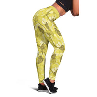 Anthurium Pikake Ti Leaf Palaka Leggings Yellow Version