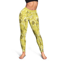 Anthurium Pikake Ti Leaf Palaka Leggings Yellow Version