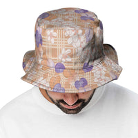 Anthurium Plumeria Lei Pastel Bucket Hat Orange Hawaiian Splendid Palaka