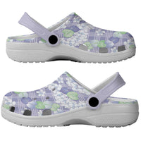 Anthurium Plumeria Lei Pastel Clogs Shoes Purple Hawaiian Splendid Palaka