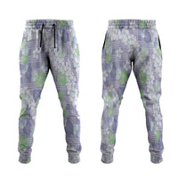 Anthurium Plumeria Lei Pastel Jogger Pants Purple Hawaiian Splendid Palaka