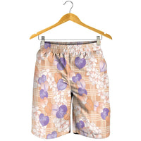 Anthurium Plumeria Lei Pastel Shorts for Men Orange Hawaiian Splendid Palaka