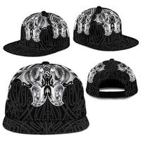 Aotearoa Kowhaiwhai Poutama Black Motif Snapback Cap