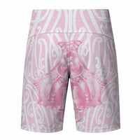 Aotearoa Kowhaiwhai Poutama Pink Motif Board Shorts